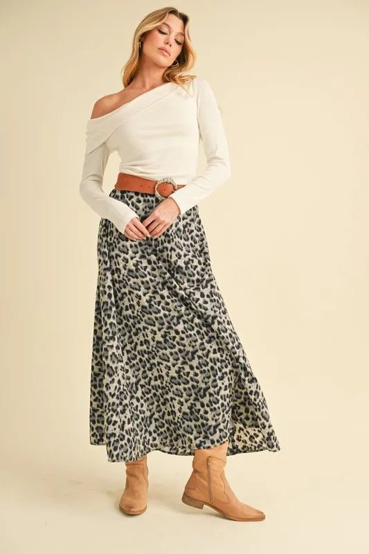 Leopard Midi Skirt - KAM Family Botanics