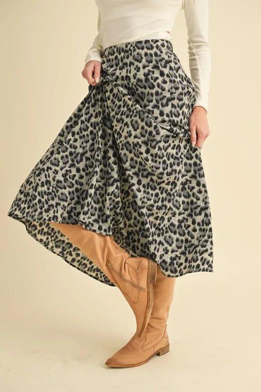 Leopard Midi Skirt - KAM Family Botanics
