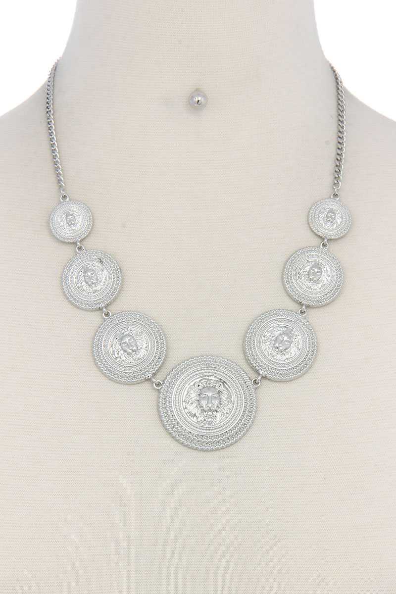 Lion Head Circle Linked Necklace - KAM Family Botanics