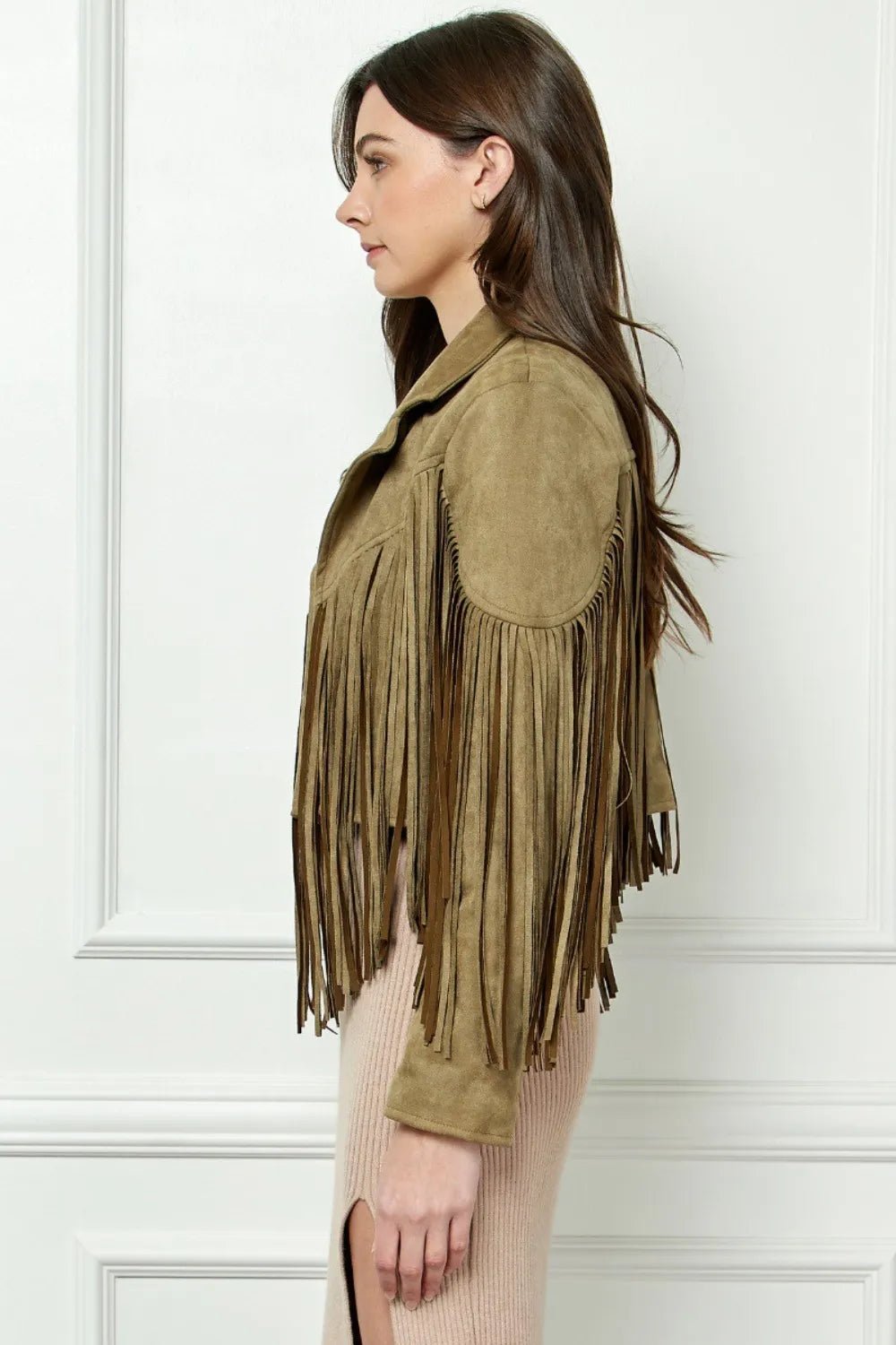 Love Fringe Long Sleeve Moto Jacket - KAM Family Botanics