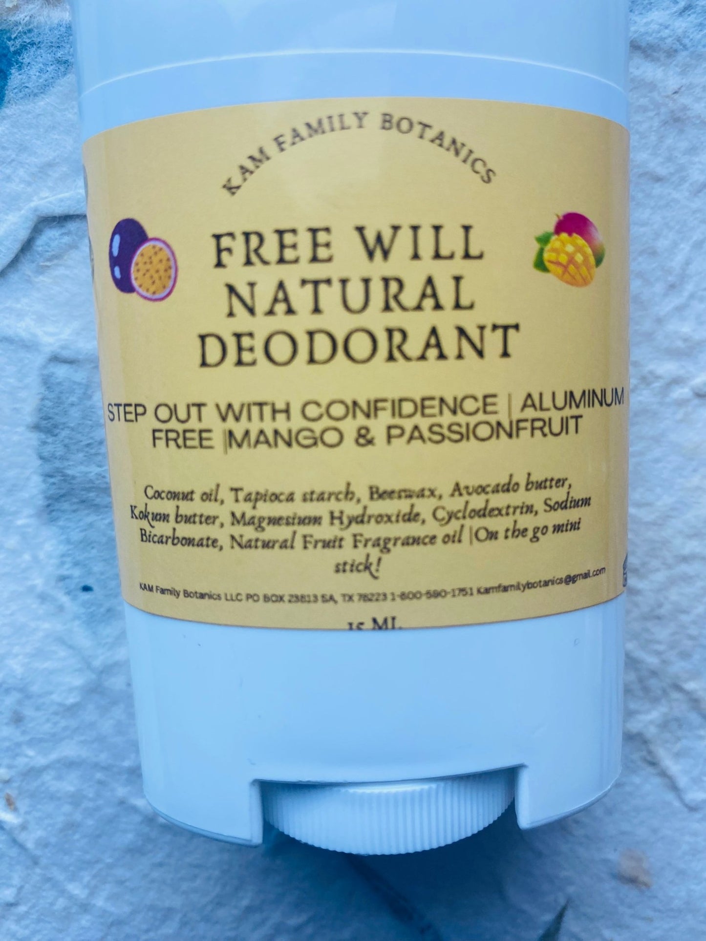 Mango & Passion Fruit Free Will All Natural Deodorant Aluminum Free - KAM Family Botanics By Kesha