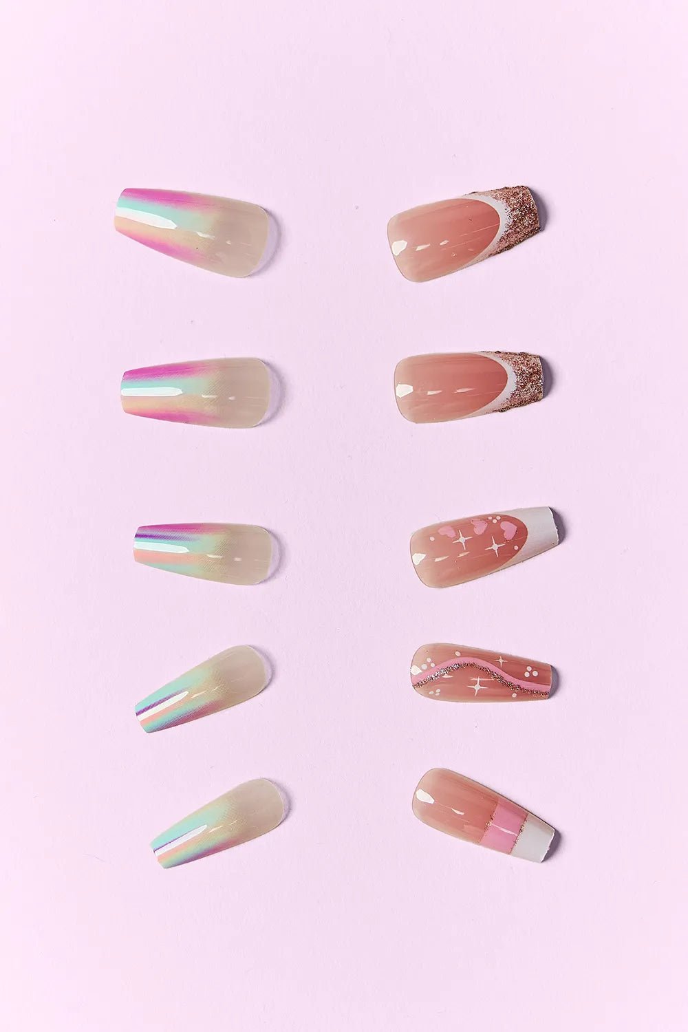 Marbleized Soft Girl Press On Nails 2 Packs - KAM Family Botanics By Kesha