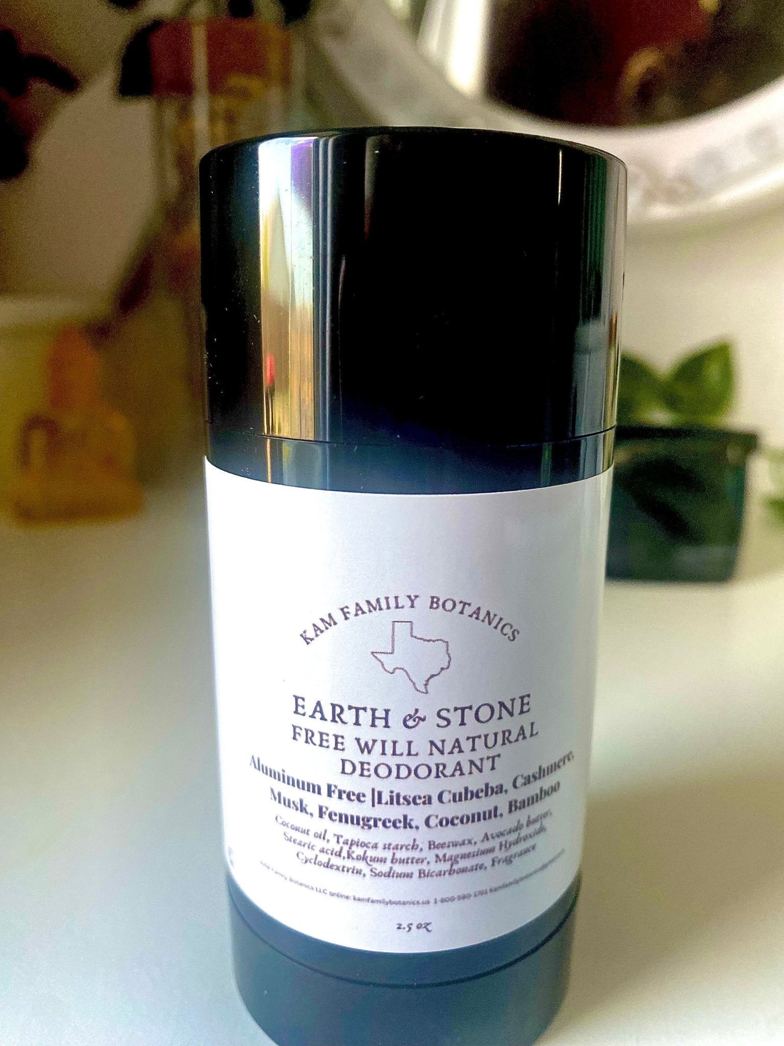 Mens Free Will Deodorant Earth & Stone Edition 2.5 oz - KAM Family Botanics By Kesha