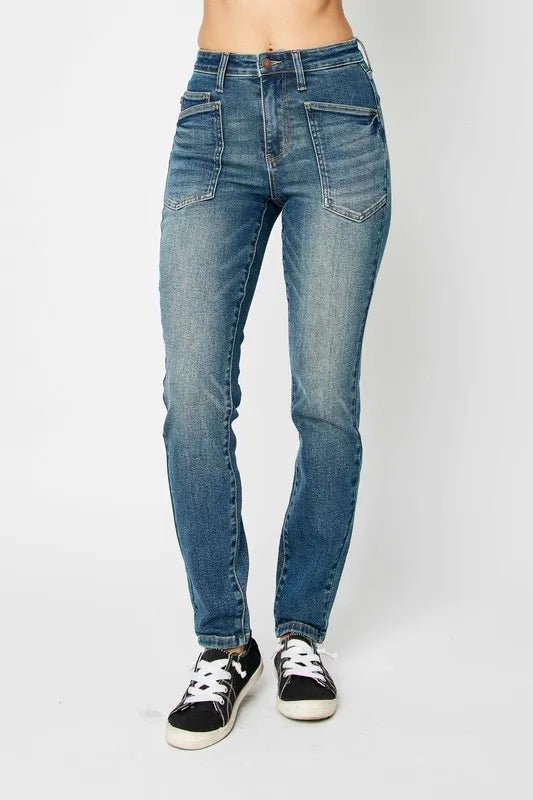 Mid Wash High Waist Skinny Jeans - KAM Family Botanics