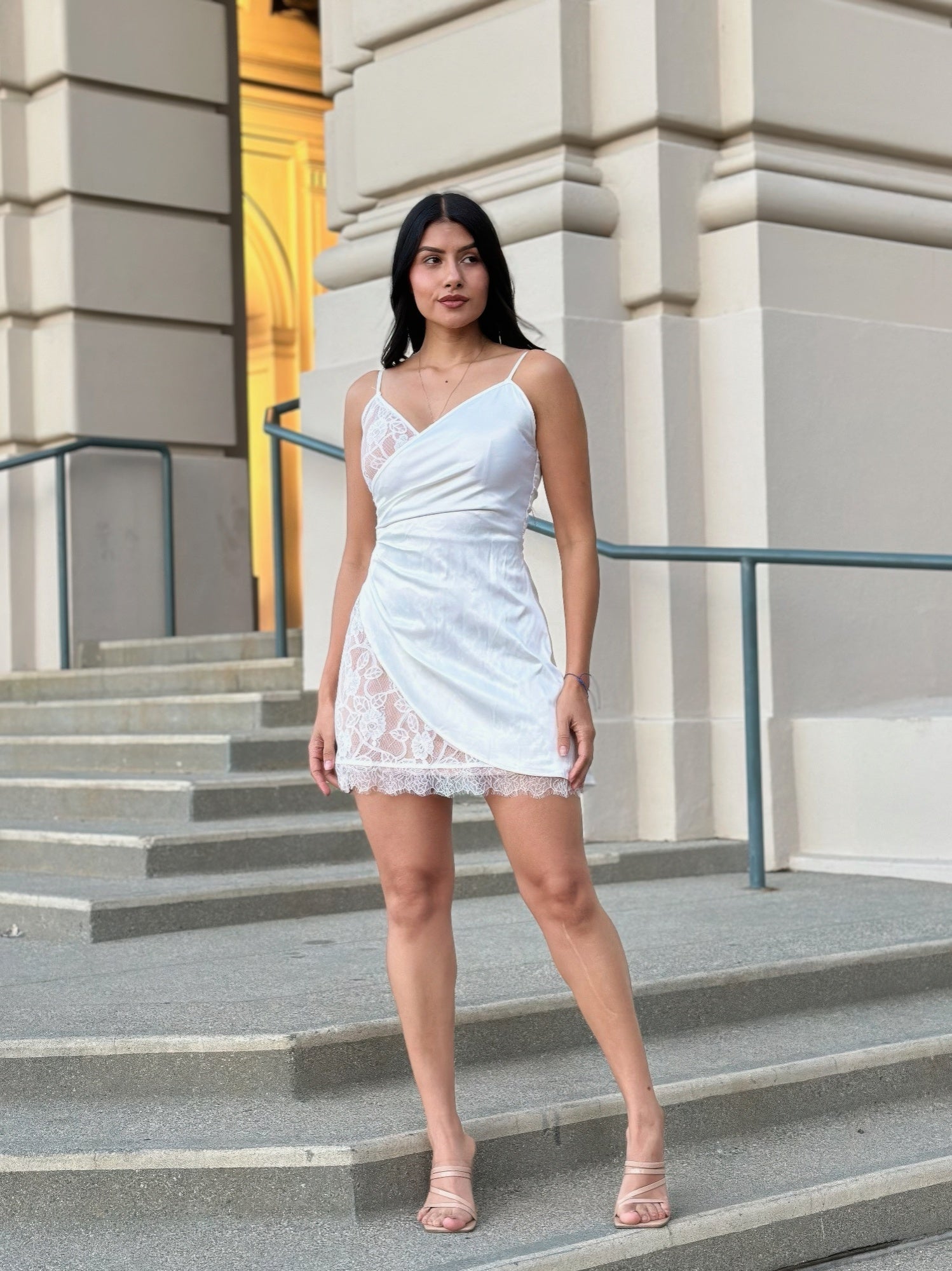 Midnight Satin Wrap Mini Dress - KAM Family Botanics