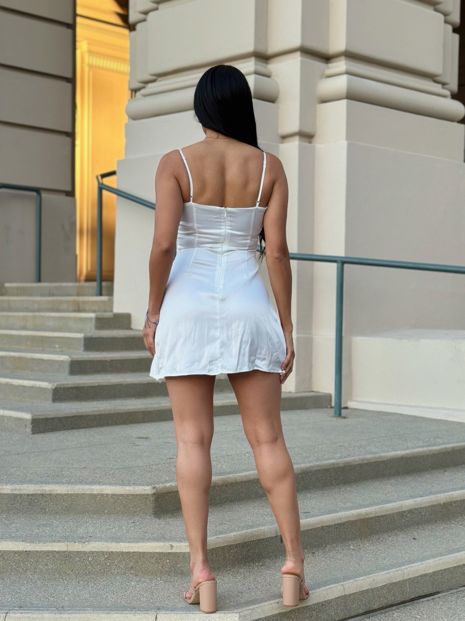 Midnight Satin Wrap Mini Dress - KAM Family Botanics