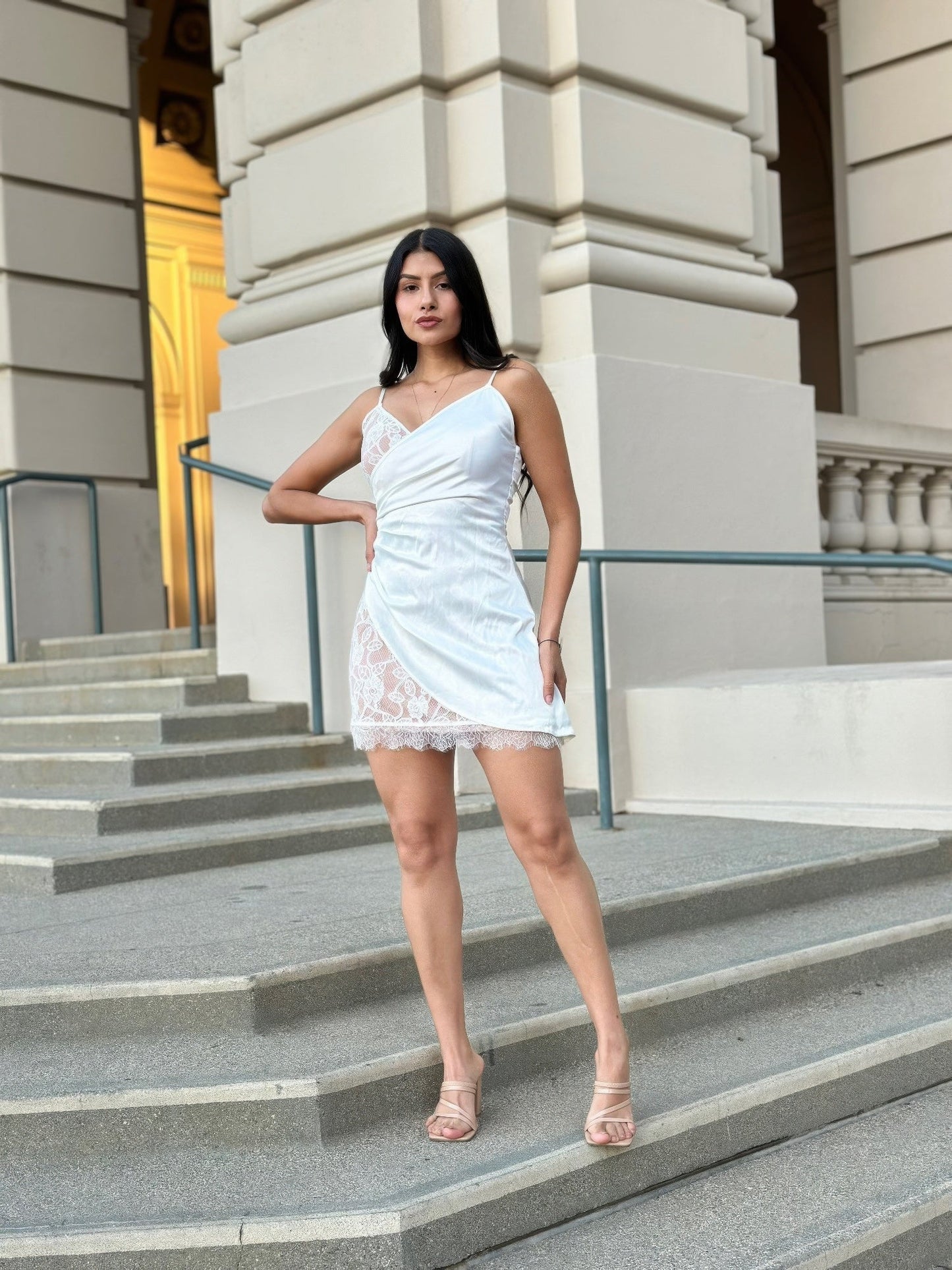 Midnight Satin Wrap Mini Dress - KAM Family Botanics