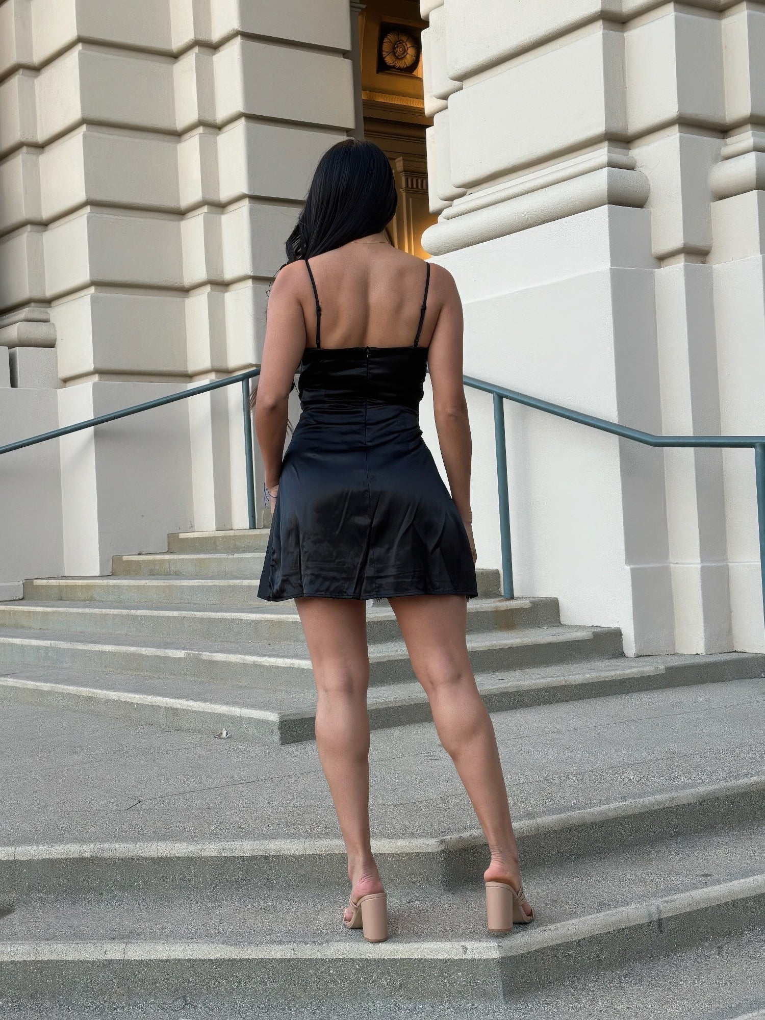 Midnight Satin Wrap Mini Dress - KAM Family Botanics