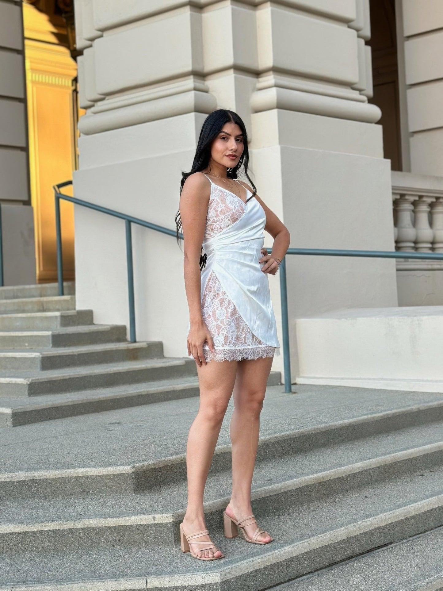 Midnight Satin Wrap Mini Dress - KAM Family Botanics