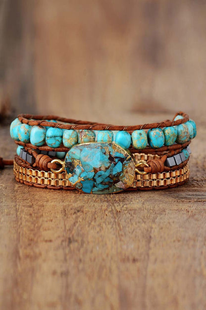 Natural Banded Stone Handmade Copper Bracelet - KAM Family Botanics By Kesha