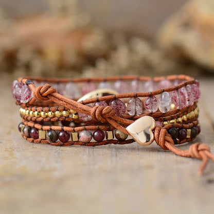 Natural Soft Beaded Stone Layered Bracelet - KAM Family Botanics By Kesha