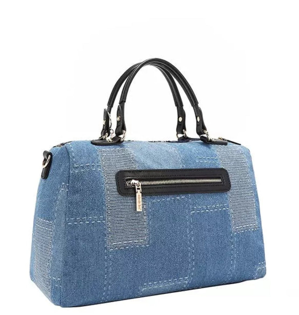 Nicole Lee USA Bosque De Amor Denim Boston Bag - KAM Family Botanics