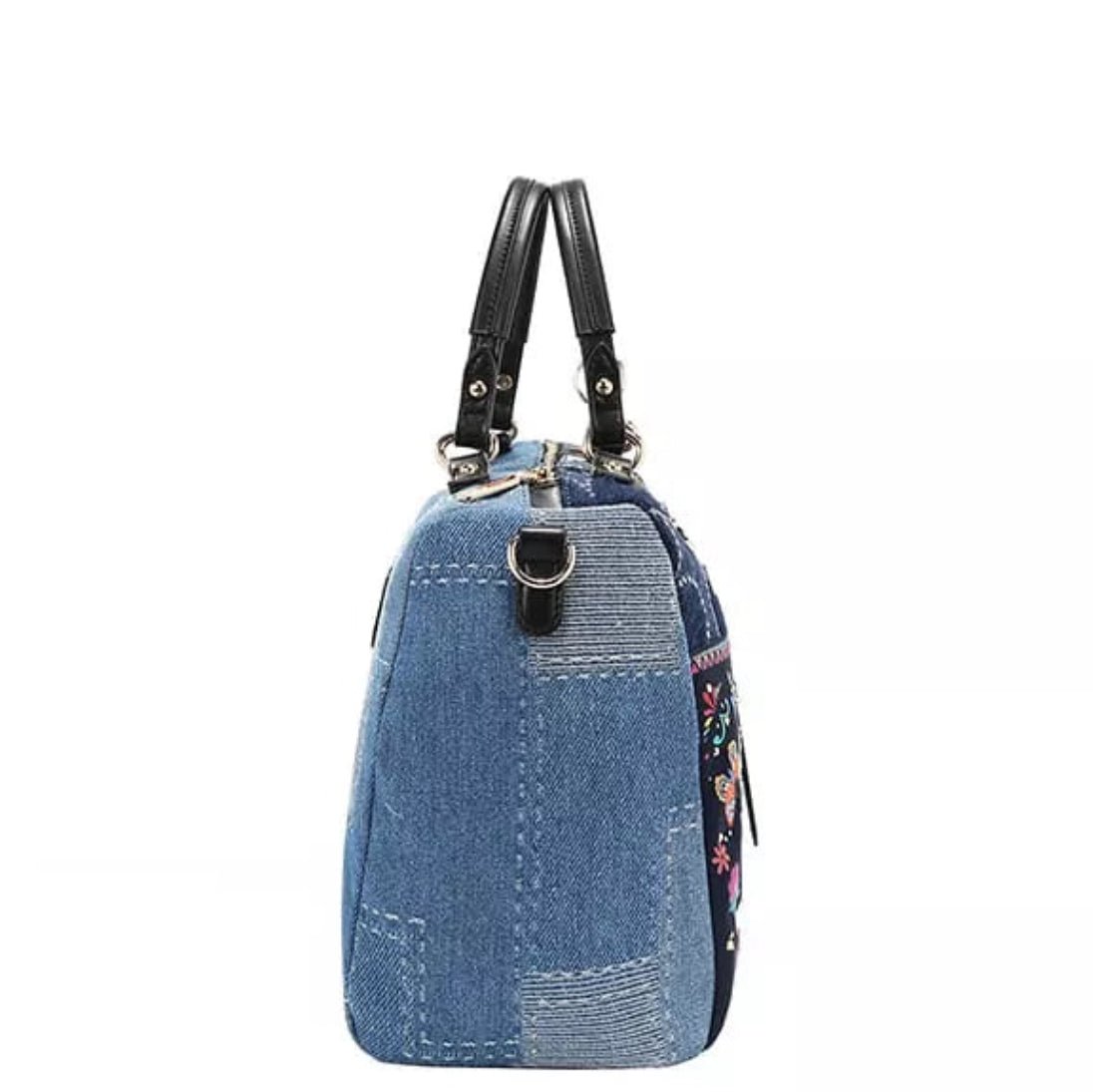 Nicole Lee USA Bosque De Amor Denim Boston Bag - KAM Family Botanics