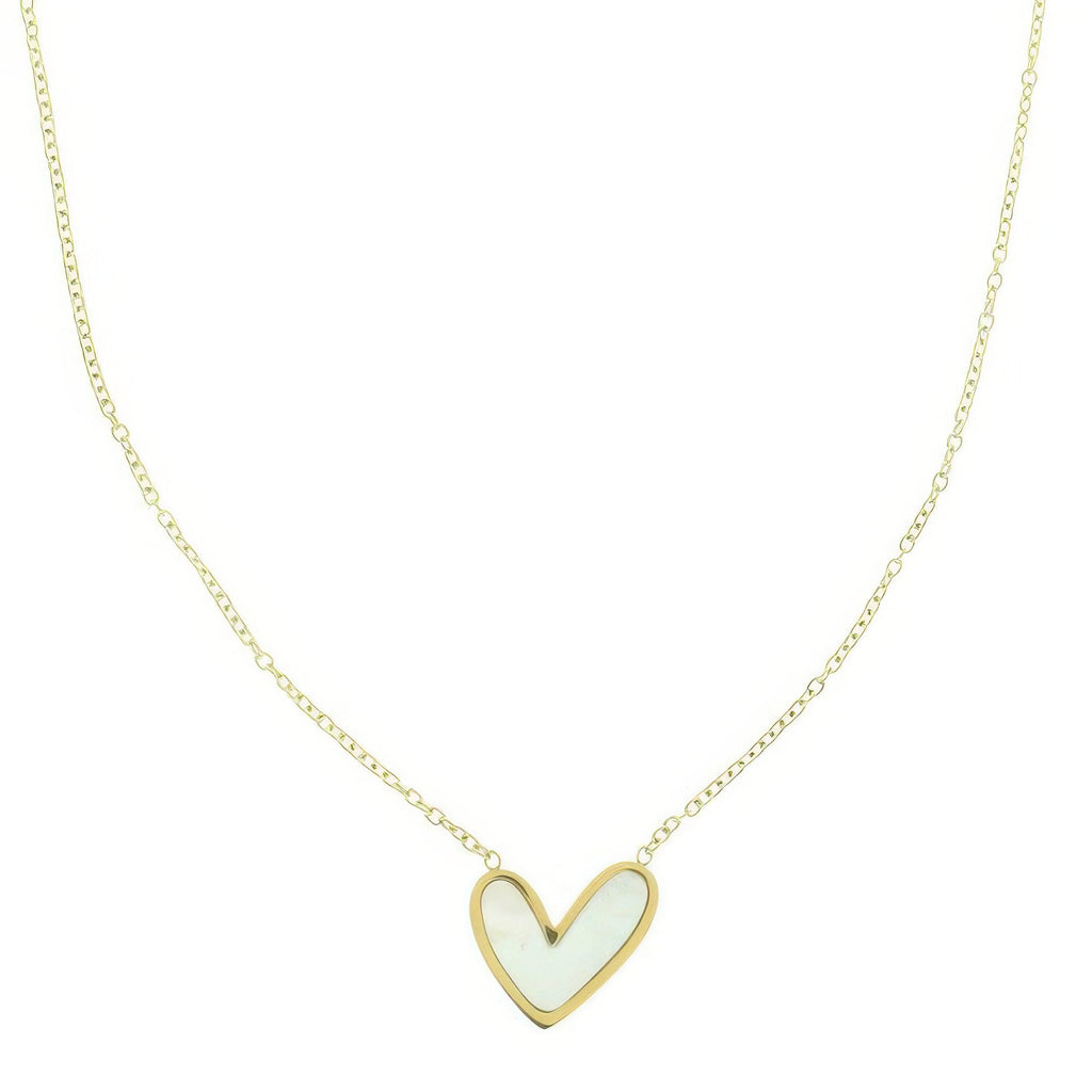 Pearlescent Heart Pendant Necklace - KAM Family Botanics