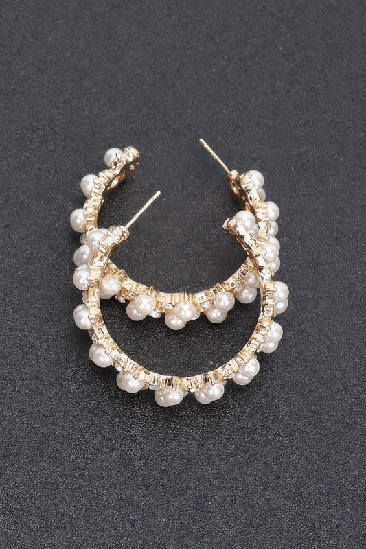Precious Pearl Gold Hoop Earrings - KAM Family Botanics