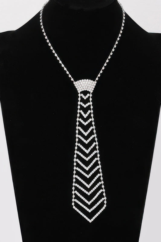 Rhinestone Necktie Necklace - KAM Family Botanics