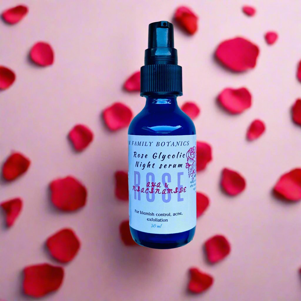 Rose Glycolic Night Serum - KAM Family Botanics By Kesha