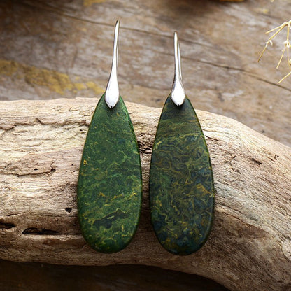 Saturn Natural Stone Waterdrop Shape Earrings - KAM Family Botanics By Kesha