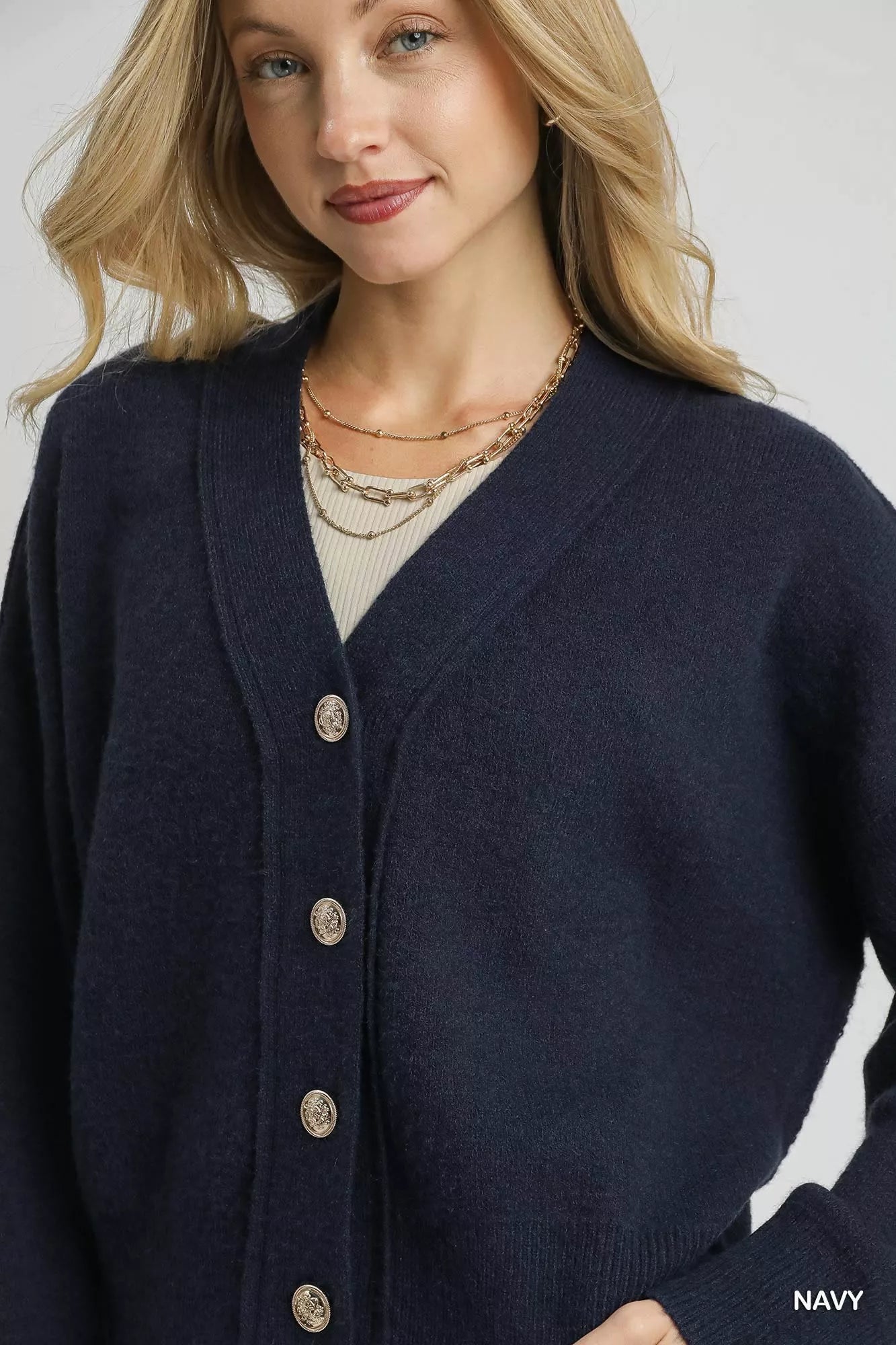 School Girl Soft Navy Cardigan - KAM Family Botanics