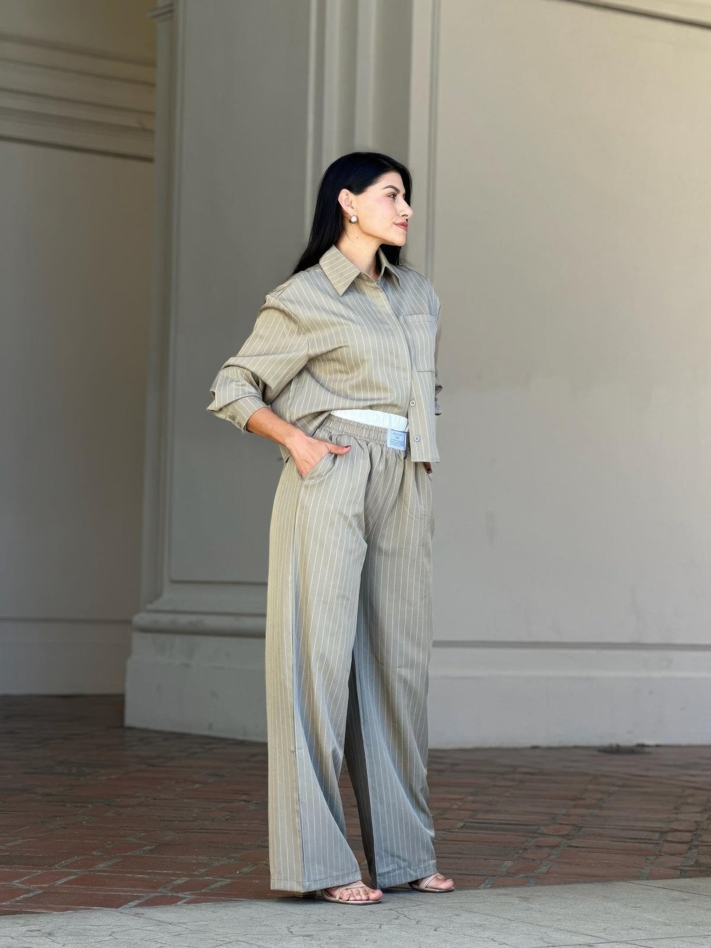 Top Standard Striped Pants Set - KAM Family Botanics