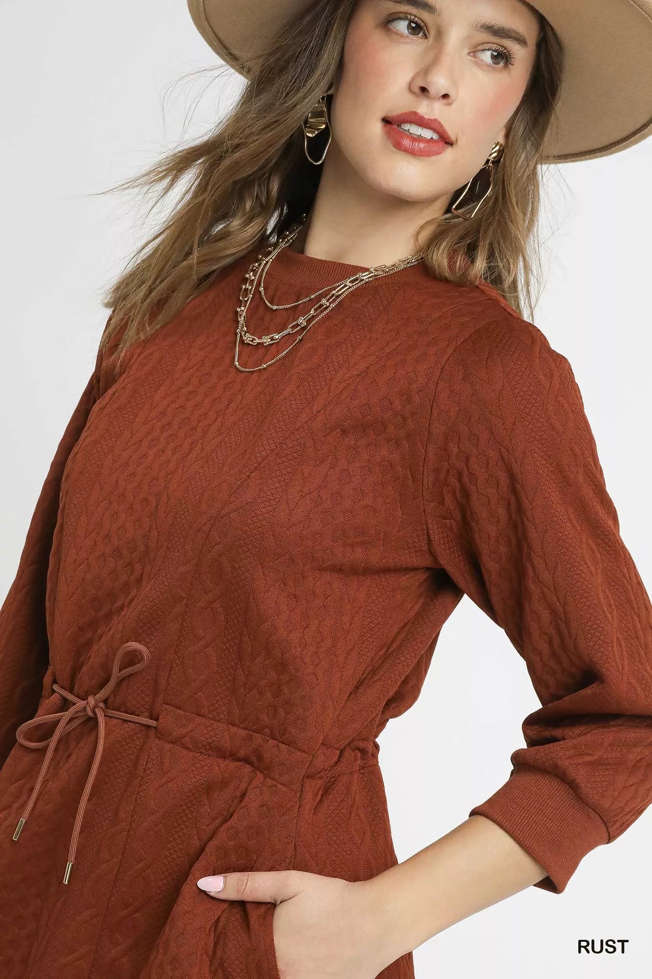 Umber Cable Knit Dress - KAM Family Botanics