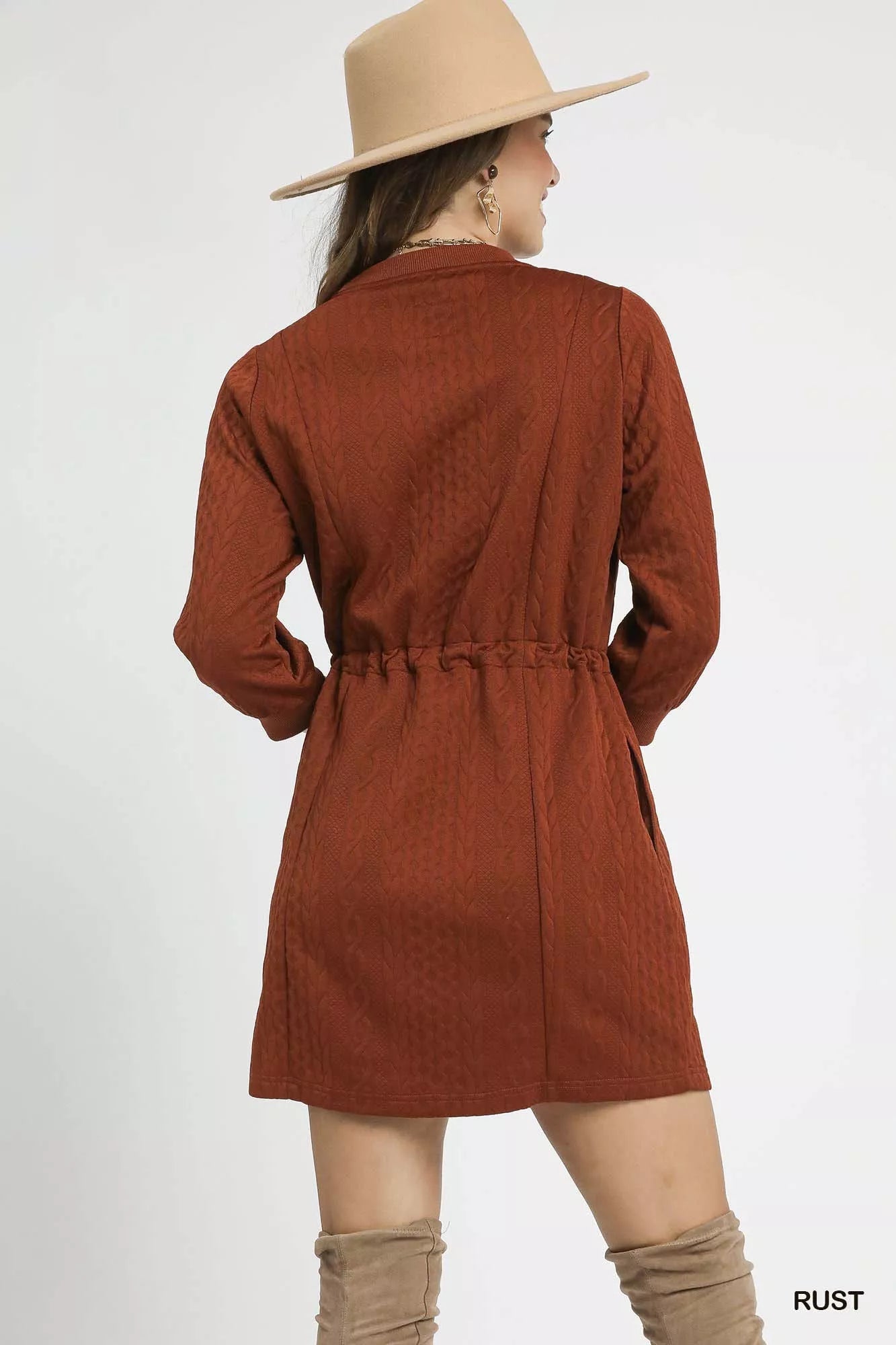 Umber Cable Knit Dress - KAM Family Botanics