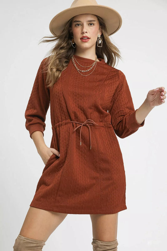 Umber Cable Knit Dress - KAM Family Botanics