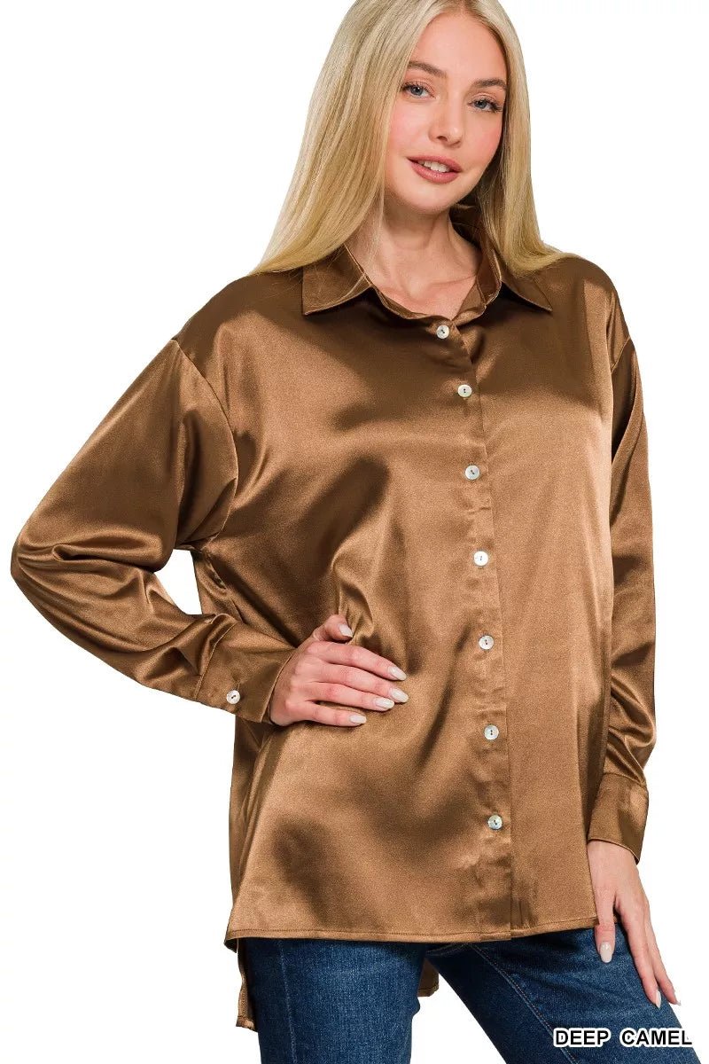 Warm Earth Satin Blouse - KAM Family Botanics