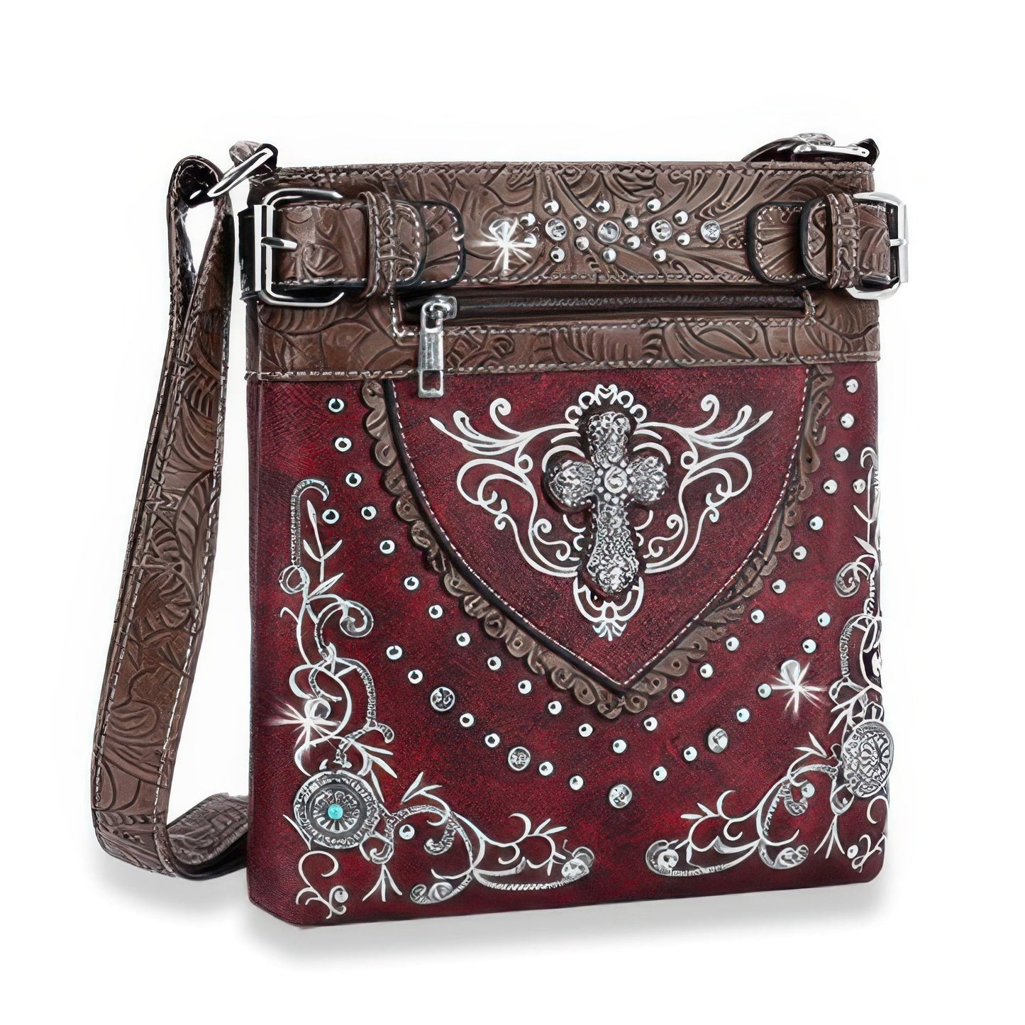 Western Cross Studded Concealed Carry Bag - KAM Family Botanics