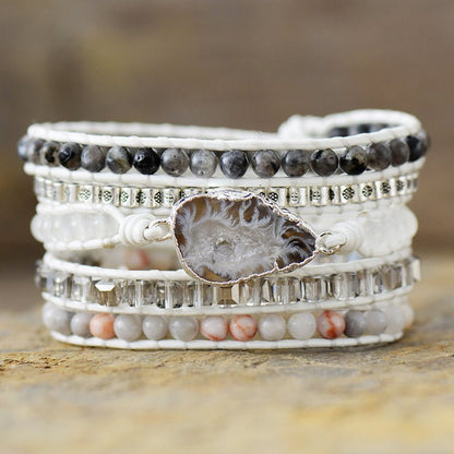 Wintry Natural Stone Layered Bracelet - KAM Family Botanics By Kesha