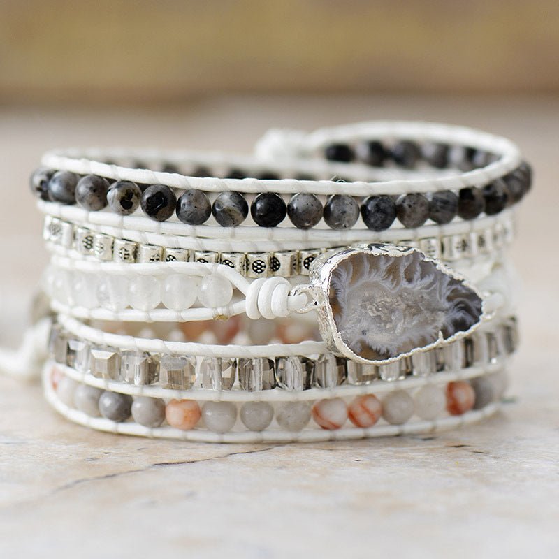 Wintry Natural Stone Layered Bracelet - KAM Family Botanics By Kesha