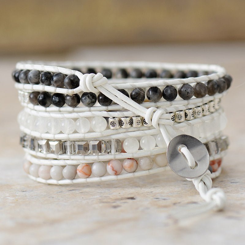 Wintry Natural Stone Layered Bracelet - KAM Family Botanics By Kesha