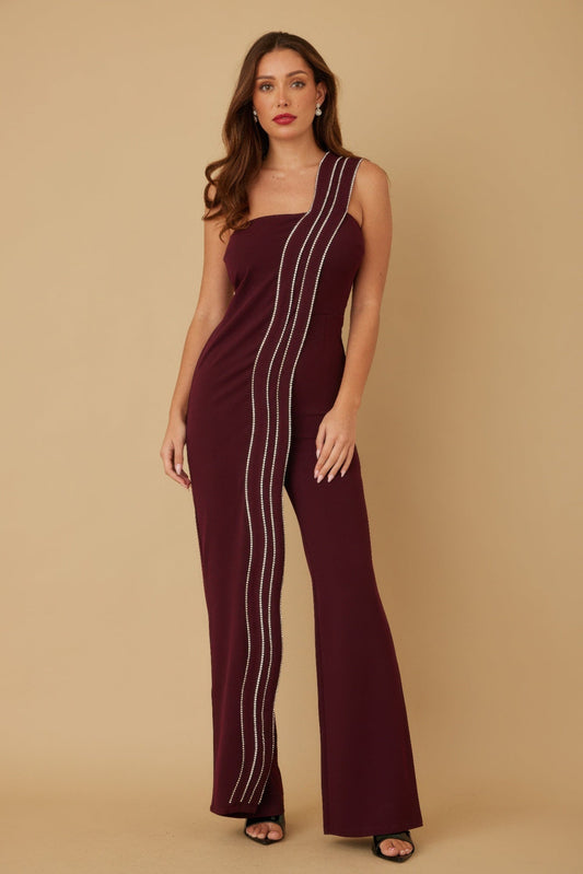 You Go Girl Rhinestone Edge Jumpsuit - KAM Family Botanics
